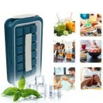 Portable Folding Summer Silicone Ice Cube Bottle Tray Mold with Removable Lid - صورة 2