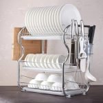 Multifunctional 3-Tier Dish Drying Rack, Stainless Steel Kitchen Sinkware - صورة 2