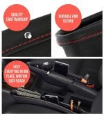 Vehicle Storage Box | Premium PU Leather Seat Catcher | Gap Filler Car Organizer| - صورة 4