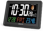 BALDR Atomic Alarm Clock in Color - Digital Clock with Large Display - Calendar & Moon Phase