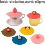GOLIKEE 8PCS Food Grade Silicone Cup Lids,4 Pcs Cute Anti-dust Mug Cover - Image 2