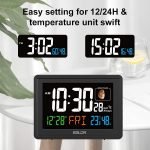 BALDR Atomic Alarm Clock in Color - Digital Clock with Large Display - Calendar & Moon Phase - Image 5