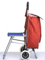 PAffy Foldable Shopping Trolley Bag with Chair - صورة 2