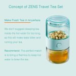 ZENS Travel Tea Set,Tritan Portable Teapot Infuser Set for One with 200ml - صورة 3