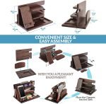 TESLYAR Wood Phone Docking Station Ash Key Holder Wallet Stand - Image 4