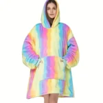 Wearable Blanket Hoodie – Oversized Fleece Pullover with Hood & Pocket - Image 8