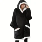 Wearable Blanket Hoodie – Oversized Fleece Pullover with Hood & Pocket - Image 9