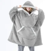 Wearable Blanket Hoodie – Oversized Fleece Pullover with Hood & Pocket - Image 5