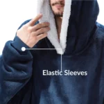 Wearable Blanket Hoodie – Oversized Fleece Pullover with Hood & Pocket - Image 3