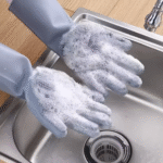 Sponge Rubber Scrub Gloves Cleaning - صورة 2
