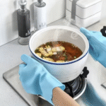 Sponge Rubber Scrub Gloves Cleaning - صورة 3