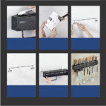 Stainless Steel Knife Block Kitchen Wall Mounted Shelf - صورة 5