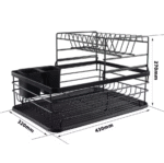 Metal Dish Drain Rack Basket Double-layer - Image 3