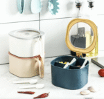 Four-Grid Seasoning Box – Spice Jar Set with Tray & Covers - Image 7
