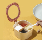Four-Grid Seasoning Box – Spice Jar Set with Tray & Covers - Image 8