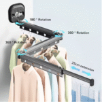 Retractable Clothes Drying Rack – Wall Mounted - صورة 3