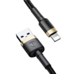 Baseus Cafule Lightning Cable – Fast Charging USB Cable for iPhone (Gold + Black, 1M) - صورة 4