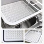 Folding Dish Rack Set with Tray – Kitchen Drainer Organizer - Image 8