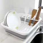 Folding Dish Rack Set with Tray – Kitchen Drainer Organizer - Image 3