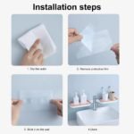 Wall Mount Bathroom Rack – 180° Rotatable Corner Storage Shelf - صورة 2