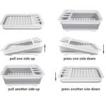 Folding Dish Rack Set with Tray – Kitchen Drainer Organizer - Image 4