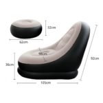 Portable Inflatable Sofa with Footstool – Foldable Bean Bag Leisure Chair - صورة 3