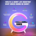 15W Wireless Charger Alarm Clock – Speaker & RGB Night Lamp - صورة 5