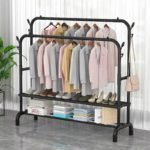Closet Organizer Coat Rack Stand – Sturdy Carbon Steel Clothes & Shoe Organizer with Hooks - Image 2