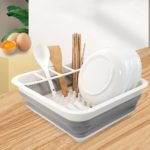 Folding Dish Rack Set with Tray – Kitchen Drainer Organizer - Image 10