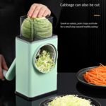 Rotary Vegetable Grater – Manual Mandoline Slicer with 3 Drum Blades - صورة 4