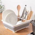 Folding Dish Rack Set with Tray – Kitchen Drainer Organizer - Image 11