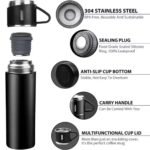 🏷️ Vacuum Flask Set – 500ML Stainless Steel Business Thermos with 3 Cups - صورة 7