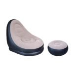 Portable Inflatable Sofa with Footstool – Foldable Bean Bag Leisure Chair - صورة 4