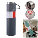 🏷️ Vacuum Flask Set – 500ML Stainless Steel Business Thermos with 3 Cups - صورة 2