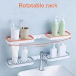 Wall Mount Bathroom Rack – 180° Rotatable Corner Storage Shelf - صورة 5