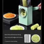 Rotary Vegetable Grater – Manual Mandoline Slicer with 3 Drum Blades - صورة 5