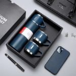 🏷️ Vacuum Flask Set – 500ML Stainless Steel Business Thermos with 3 Cups - صورة 12