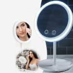 3 IN 1 LED Fan Mirror with 5X Magnifier LED