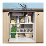 2 Tier Adjustable Under Sink Rack Pool Space Arrangements Frame - Image 3