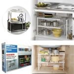 2 Tier Adjustable Under Sink Rack Pool Space Arrangements Frame - Image 5