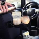 Universal Car Cup Holder Tray Adjustable Car Tray Table Mobile Phone Holder Mount 360° Swivel Arm Food Table Vehicle Accessories - صورة 2