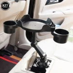 Universal Car Cup Holder Tray Adjustable Car Tray Table Mobile Phone Holder Mount 360° Swivel Arm Food Table Vehicle Accessories - صورة 4