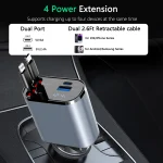 Fast Car Retractable Car Charger - صورة 2