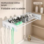 Adjustable Wall Mounted Clothes Hanger - صورة 4