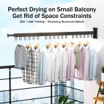 Retractable Cloth Drying Rack - صورة 2