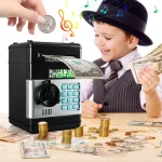 Creative Piggy Bank Automatic Mini Safe Coins Cash Saving Money Box Password Counter Code Key Lock Coin Bank ATM Child Gift - Image 3