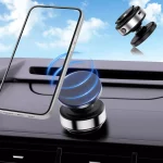 360° Vacuum Phone Holder Electric Vacuum Magnetic Suction Cup Car Phone Holder Stand Mount 360° Rotation - صورة 4