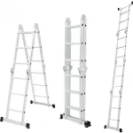 Multi-purpose retractable step scaffold, aluminum telescopic extension ladder, EN131 - صورة 3