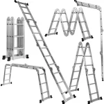 Multi-purpose retractable step scaffold, aluminum telescopic extension ladder, EN131 - صورة 4