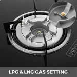 Glass Panel Four burner Gas Stove - صورة 6